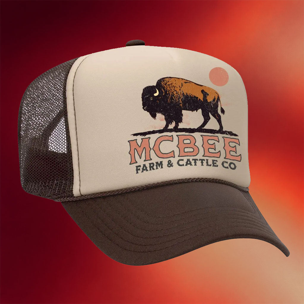 MCBEE Farms Merch 2026 Lone Bison Foam Trucker Hat Father's Day Gift For Dad - Merchluma