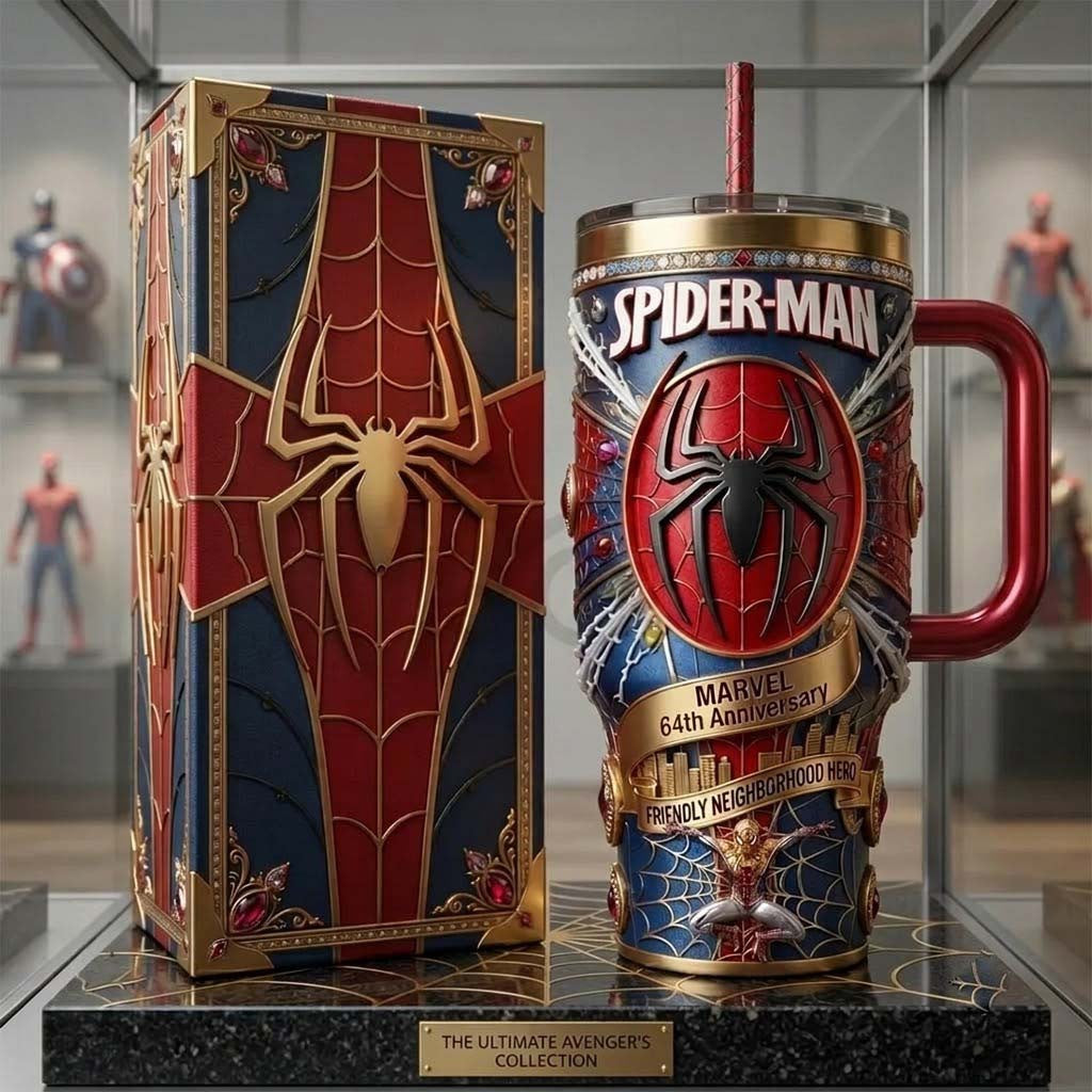 Spider-Man Marvel 64th Anniversary Tumbler Spider-Man Merch Gifts For Brother - Merchluma