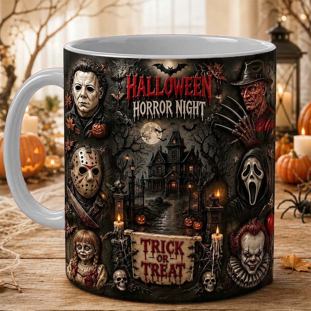 Personalized Halloween Horror Night Mug Trick Or Treat Cap Horror Squads Mug Gifts For BFF - Merchluma
