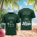 New York Jets Jesus In My Heart Cross Shirt NY Jets Merch Christian Apparel Football Fan Gear - Merchluma