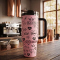 Blackpink Signatures Pink 40oz Tumbler Blackpink Merch Best Gift For Kpop Fan - Merchluma