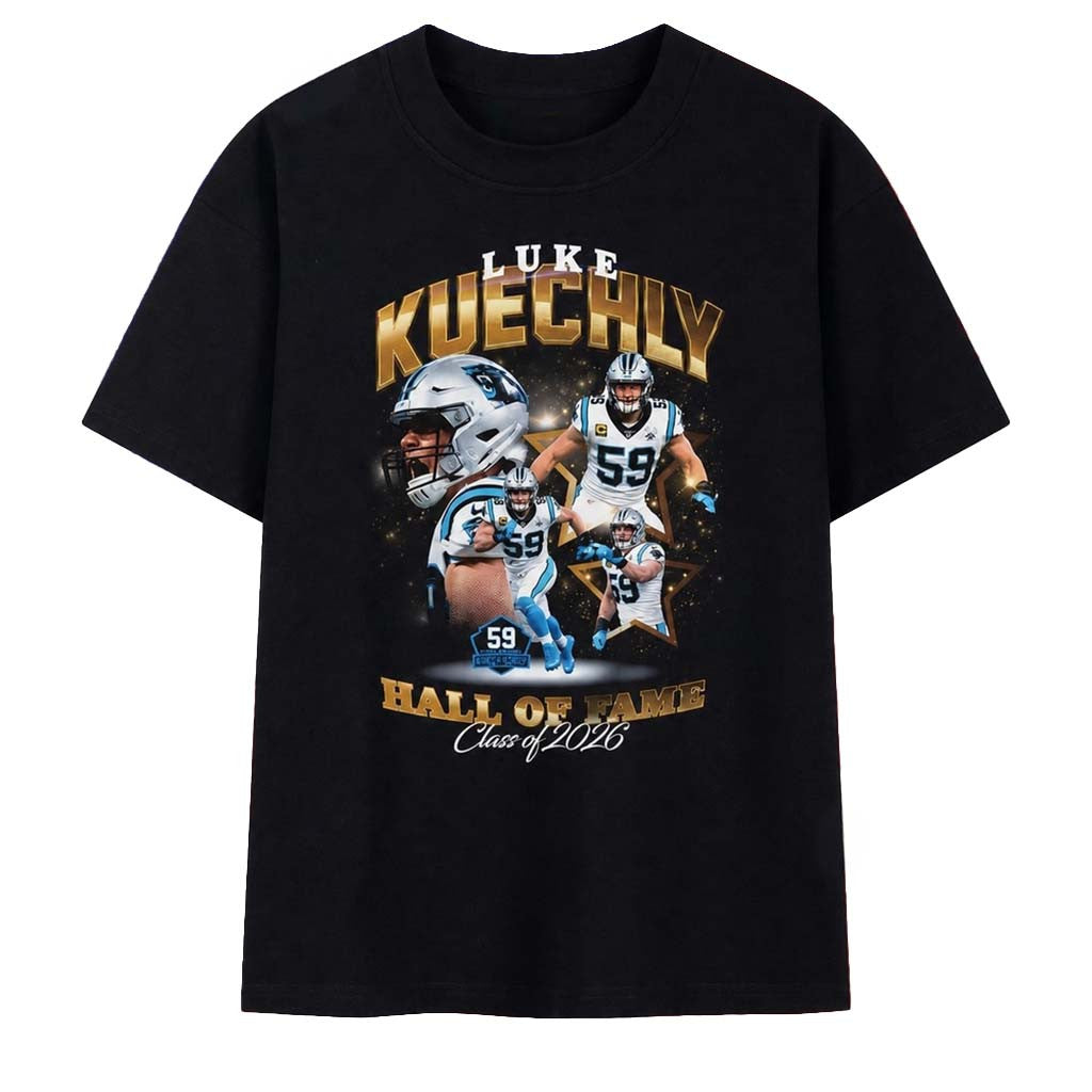 Carolina Panthers Luke Kuechly Hall of Fame Class of 2026 Collage T-Shirt Football Fan Merch - Merchluma