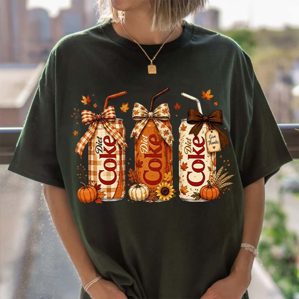 Halloween Fall Diet Coke T-Shirt Cute Autumn Clothing Fall Lover Girl Gifts Ideas - Merchluma
