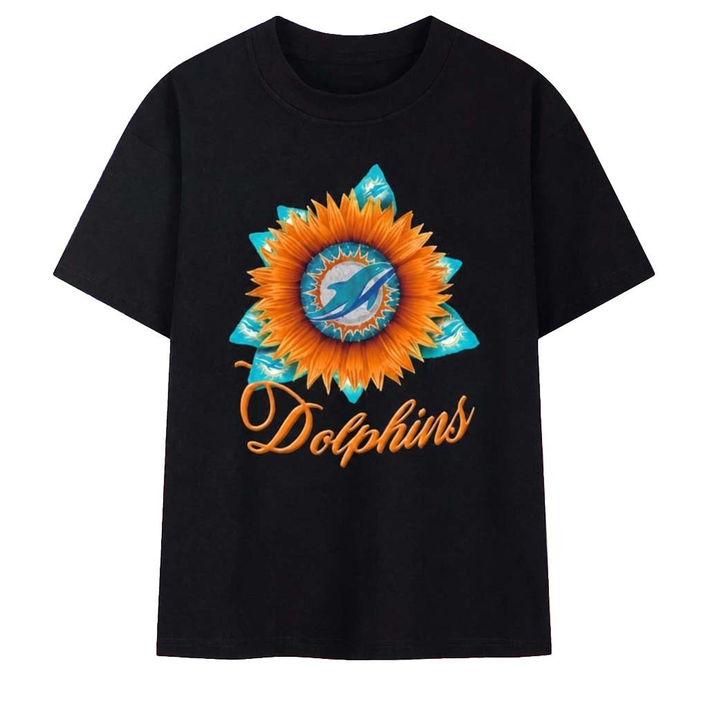 Miami Dolphins Football X Sunflower Graphic T-Shirt Game Day Shirt Miami Dolphins Merch 2026 - Merchluma