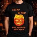 Trump Or Treat Make Halloween Great Again Pumpkin T-Shirt Halloween Outfits Gift For Him - Merchluma