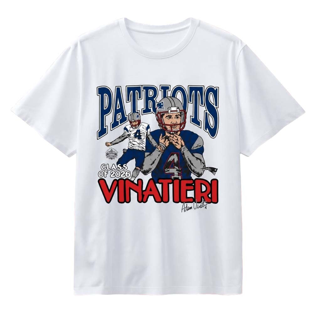 Adam Vinatieri Patriots Class of 2026 Homage T-Shirt NE Patriots Merch Gifts For Football Fan - Merchluma