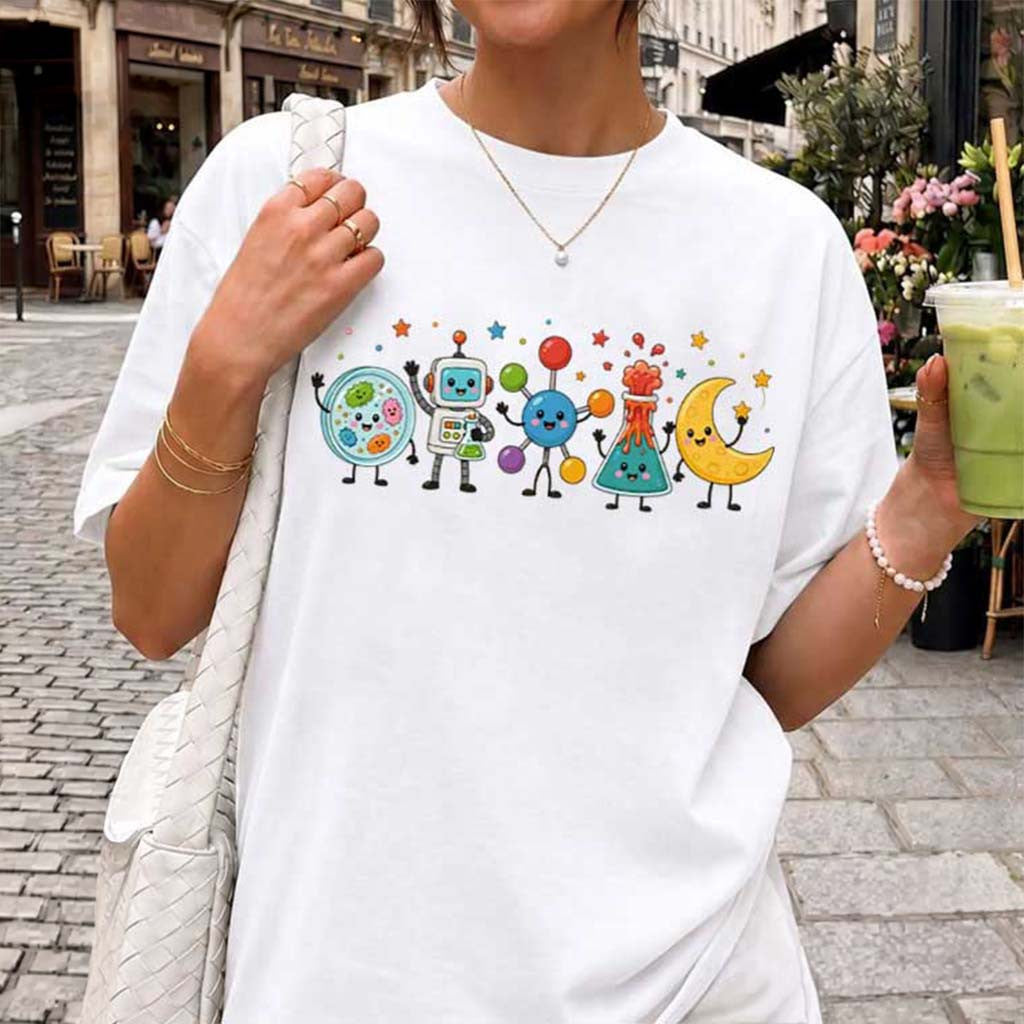 STEM Teacher Cute Science Teacher Elementary Chemistry Biology Lab T-Shirt Teacher Gifts - Merchluma