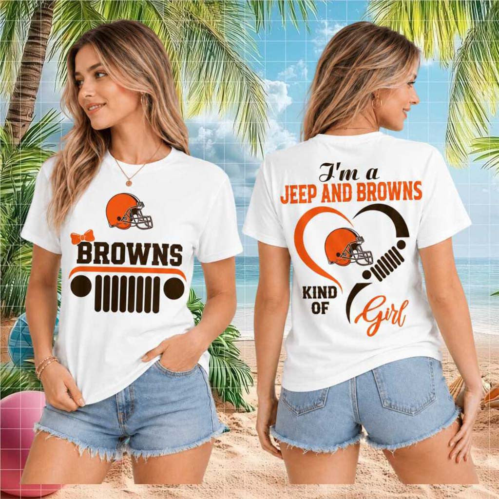 Cleveland Browns Jeep Heart I Am A Kind Of Girl Graphic Shirt Cleveland Browns Merch Fan Gear - Merchluma