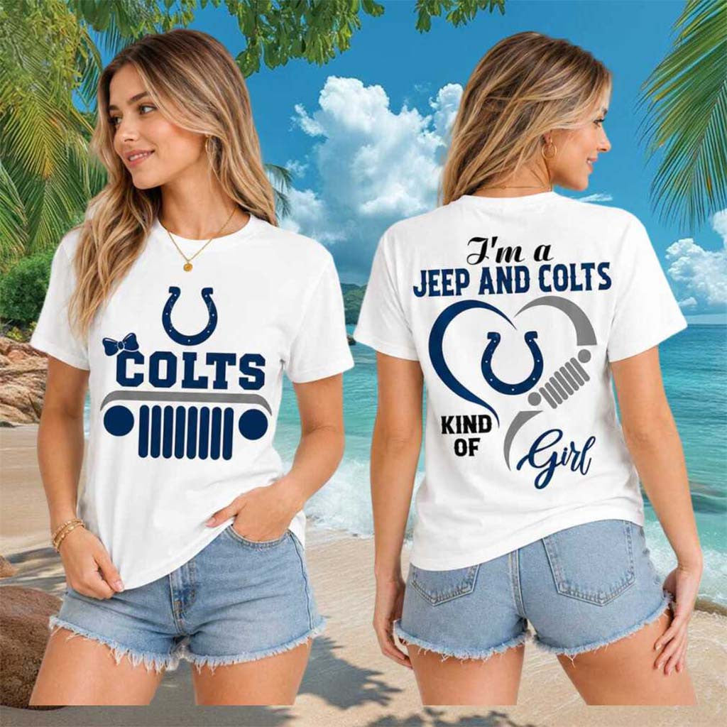 Indianapolis Colts Jeep Heartbeat Kind Of Girl T-Shirt Indianapolis Colts Merch Football Gifts - Merchluma