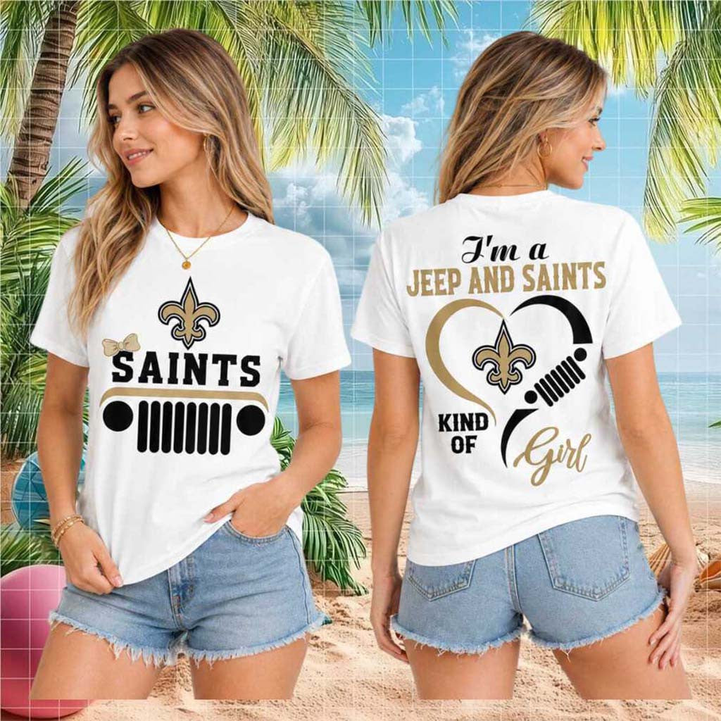 New Orleans Saints Jeep Heartbeat T-Shirt NO Saints Merch Unique Gift For Football Fan - Merchluma