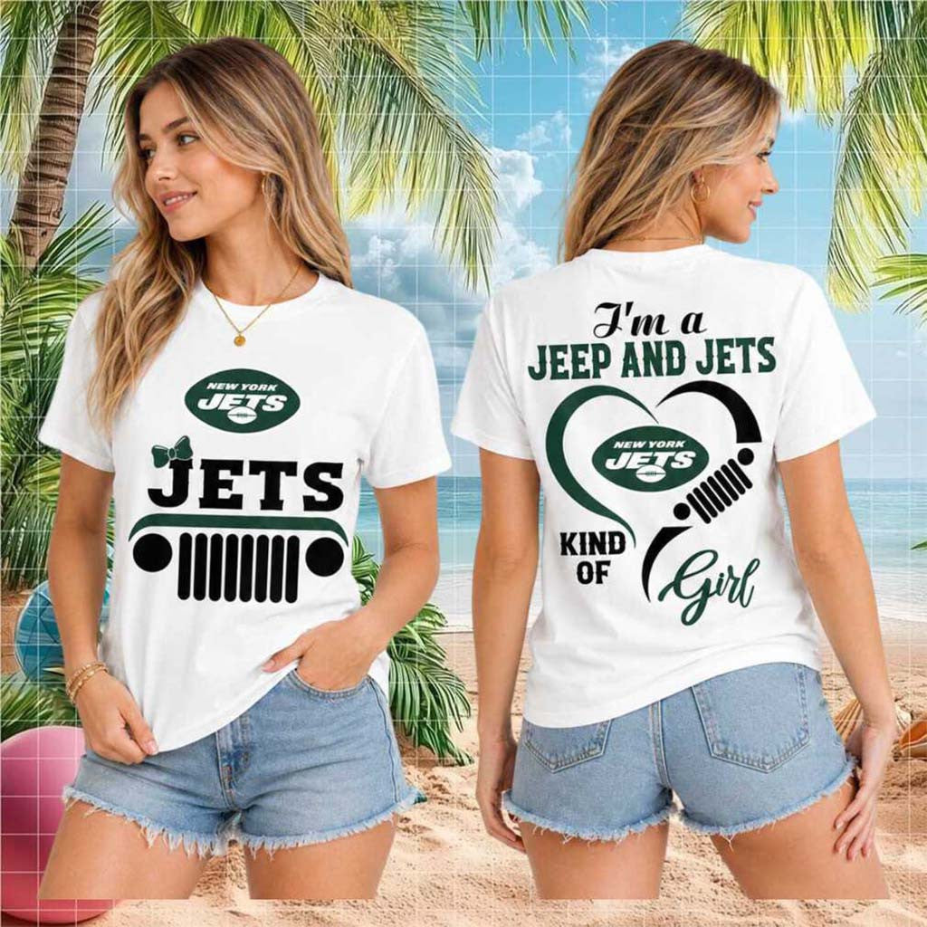 New York Jets Jeep Heartbeat T-Shirt Im A Kind Of Girl Shirt Jets Merch Football Fan Gifts - Merchluma