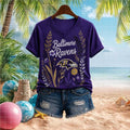 Baltimore Ravens Floral Boho Football Team V-Neck Shirt Baltimore Ravens Merch Fan Apparel - Merchluma