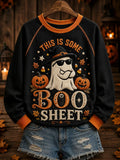 This Is Some Boo Sheet Sweatshirt Cute Ghost Halloween Apparel Gift For Her - Merchluma