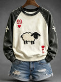 He Left The 99 Sweatshirt Playing Card Inspired Faith Cross Apparel Gift For Her - Merchluma