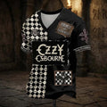 Ozzy Osbourne Prince of Darkness Checkered V-Neck T-Shirt Ozzy Osbourne Merch Gifts for Him - Merchluma