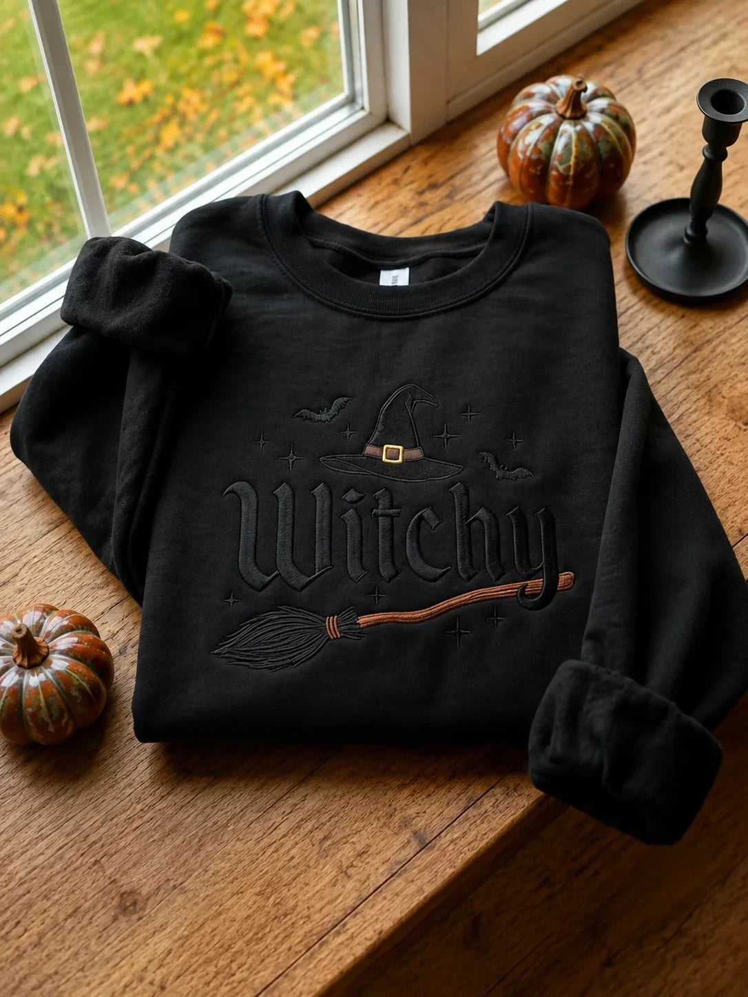 Witch Spooky Gothic Sweatshirt Minimalist Halloween Merch Gift For Her - Merchluma