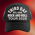 Third Day Merch Third Day Rock And Roll World Tour 2026 Trucker Hat Gifts For Fans - Merchluma