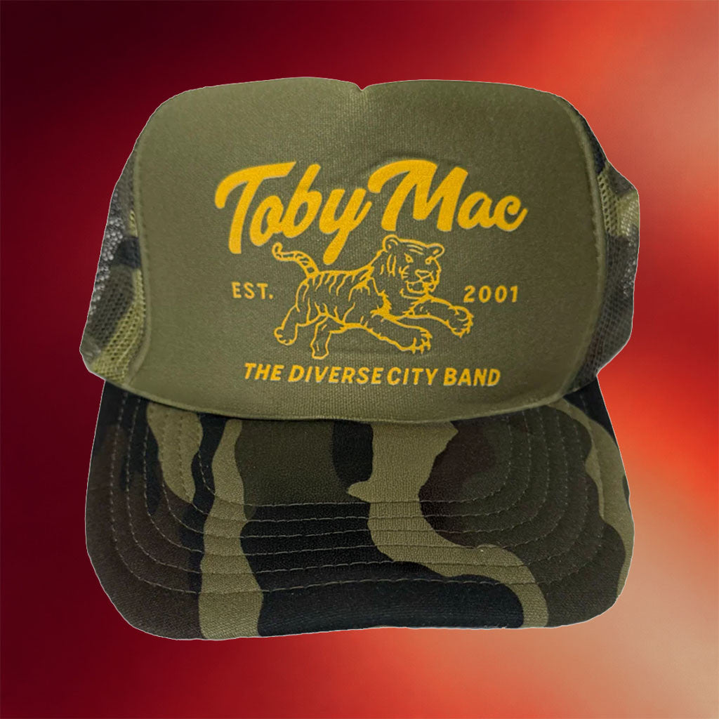 TobyMac Merch Tiger Camo Trucker Hat The Diverse City Band Cap Gifts For Rap Lovers - Merchluma