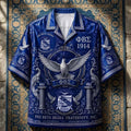 Phi Beta Sigma Fraternity Blue Hawaiian Shirt PBS Merch Best Gift For Father In Law - Merchluma