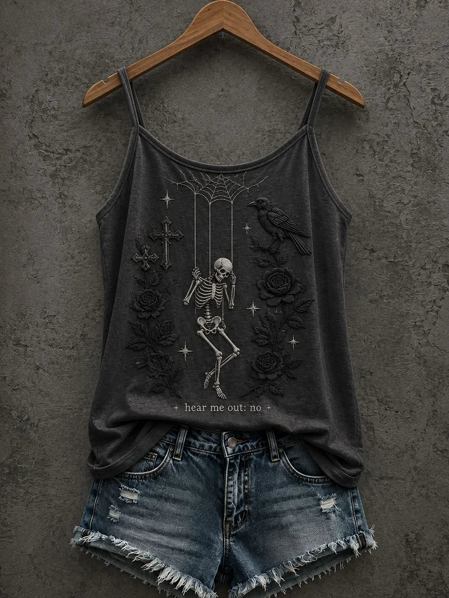 Hear Me Out No Tank Top Gothic Skeleton Merch Birthday Gifts For Wife - Merchluma