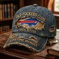 Buffalo Bills Old Fcker Club Distressed Hat Lifetime Member Baseball Cap Buffalo Bills Merch - Merchluma