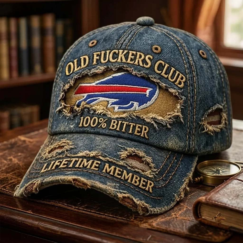 Buffalo Bills Old Fcker Club Distressed Hat Lifetime Member Baseball Cap Buffalo Bills Merch - Merchluma