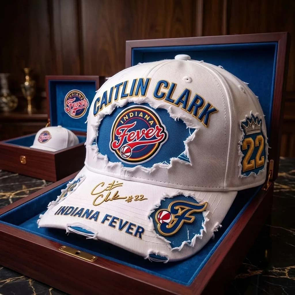 Caitlin Clark Indiana Fever Distressed Hat Signed #22 Caitlin Clark Merch Basketball Fan Gifts - Merchluma