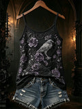 Raven And Roses Tank Top Gothic Floral Merch Present For Halloween Lovers - Merchluma