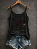 Without The Dark We Never See The Stars Tank Top Gothic Roses Merch Halloween Outfits - Merchluma