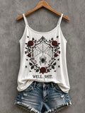 Well Shit Spider Tank Top Gothic Halloween Merch Birthday Presents For Women - Merchluma