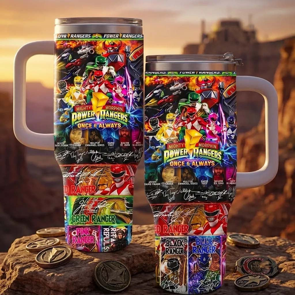 Mighty Morphin Power Rangers Once And Always Stanley Tumbler MMPR Merch Gift For Son - Merchluma