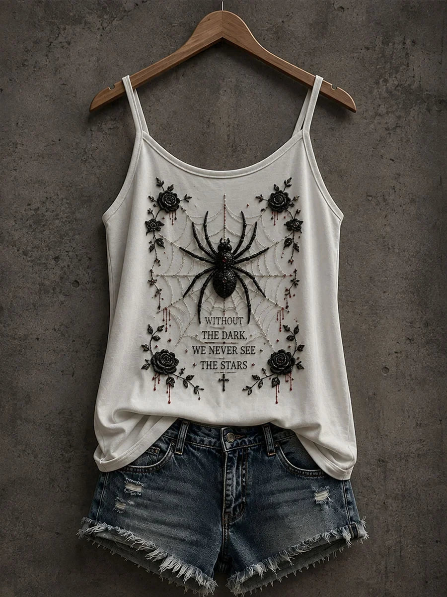 Without The Dark We Never See The Stars Tank Top Gothic Spider Clothes Gift For New Season - Merchluma