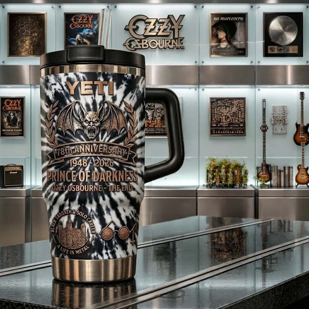 Ozzy Osbourne 78th Anniversary Tumbler Prince Of Darkness Ozzy Osbourne Merch 2026 - Merchluma