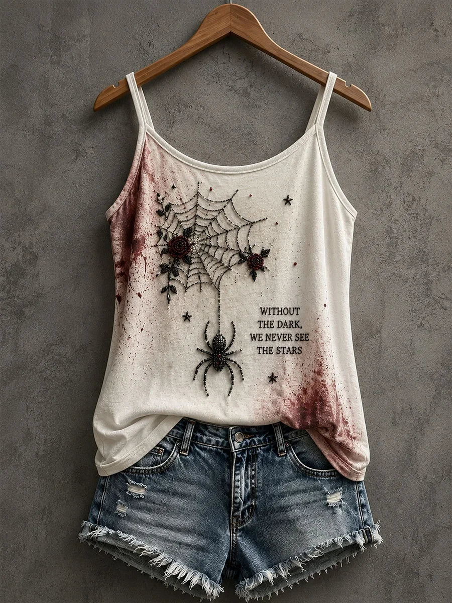 Without The Dark We Never See The Stars Tank Top Halloween Spooky Merch Gifts For Women - Merchluma