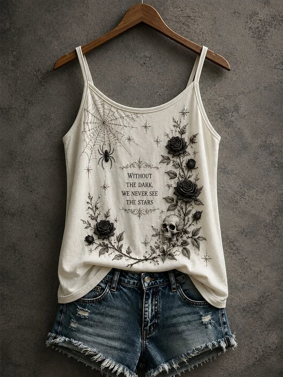 Without The Dark We Never See The Stars Tank Top Halloween Clothing Spooky Lover Gift - Merchluma