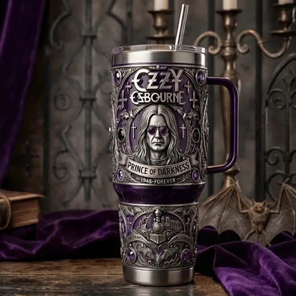 Ozzy Osbourne Prince of Darkness Stanley Tumbler Ozzy Osbourne Merch Gift For Music Fans - Merchluma