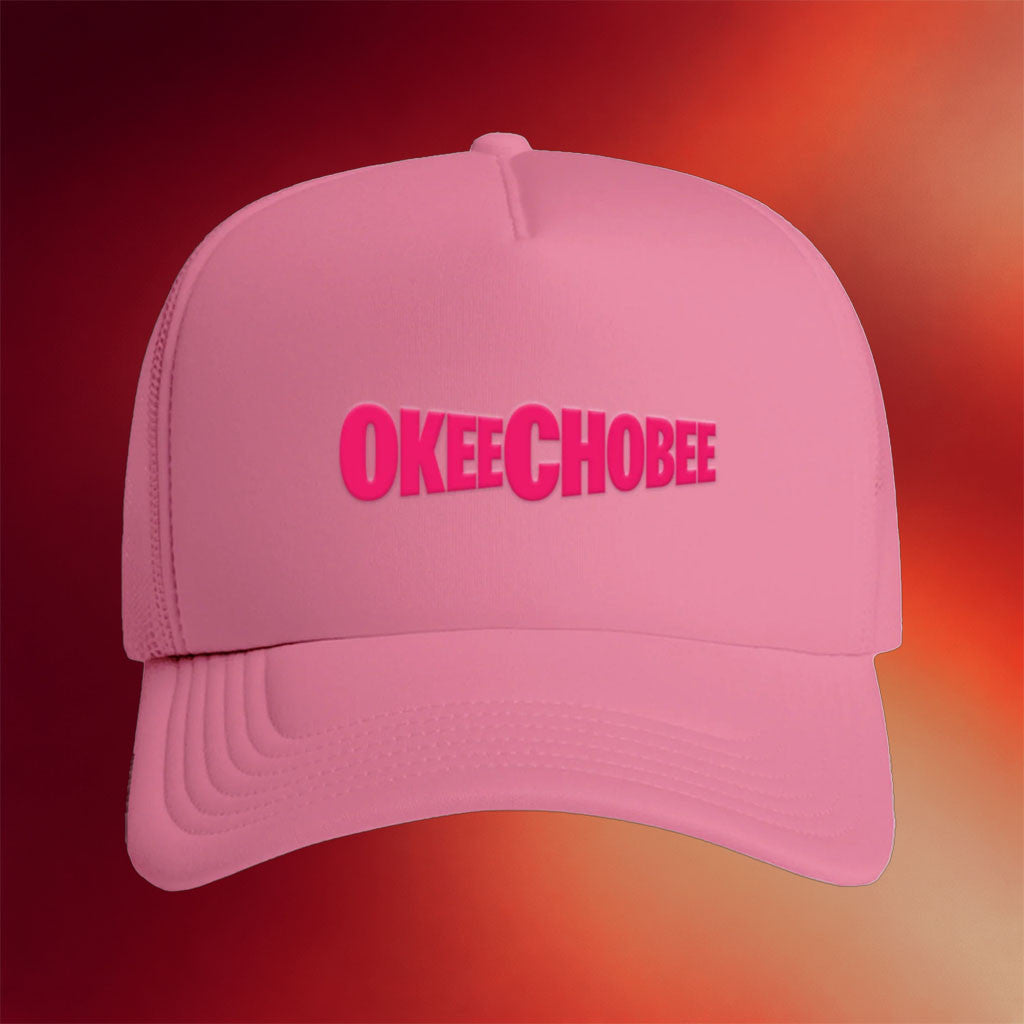 Okeechobee Fest Merch 2026 Pink Foam Trucker Hat Okeechobee Cap Gifts For Sister - Merchluma