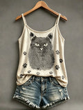 Cat Fingerprint Paw Tank Top Cat Paw Clothes Birthday Gift For Wife - Merchluma