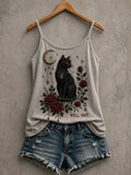 Well Shit Cat Tank Top Gothic Cat Clothing Gift For Halloween Enthusiasts - Merchluma