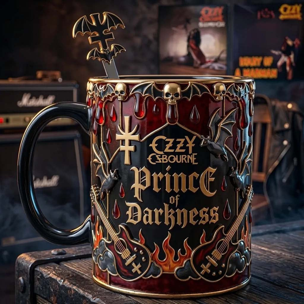 Ozzy Osbourne Prince of Darkness Coffee Mug Ozzy Osbourne Merch Gift For Music Lover - Merchluma
