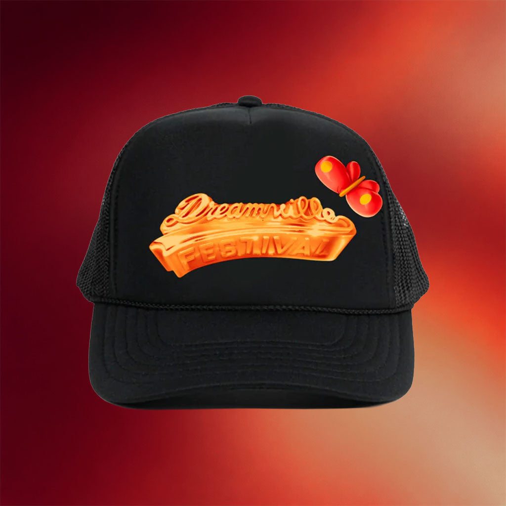 Dreamville Festival Merch DV Fest Gold Bar Logo Black Trucker Hat Gifts For Dudes - Merchluma