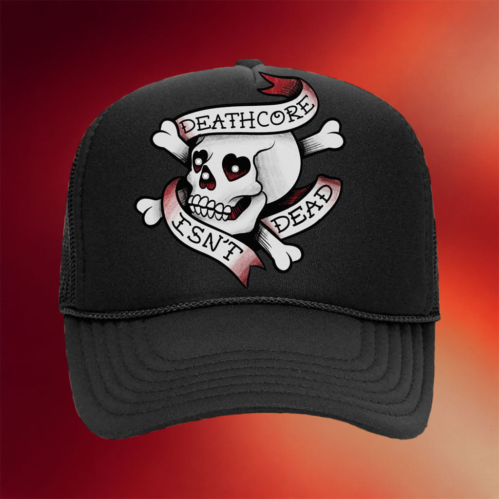 Lilith's Demise Merch 2026 Ed Hardy Rip Trucker Hat Deathcore Isn't Dead Cap Father's Day Gifts - Merchluma