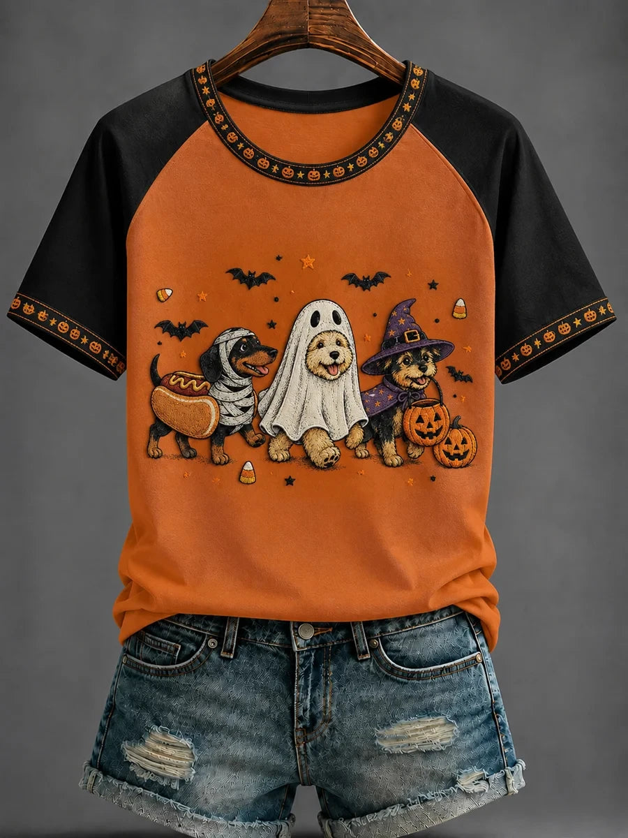 Cute Dogs In Halloween Costumes T-Shirt Halloween Dogs Tee Halloween Clothes For Her - Merchluma