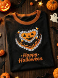 Happy Halloween Jack O Lantern Pumpkin Face T-Shirt Halloween Spooky Season Clothing Gift - Merchluma