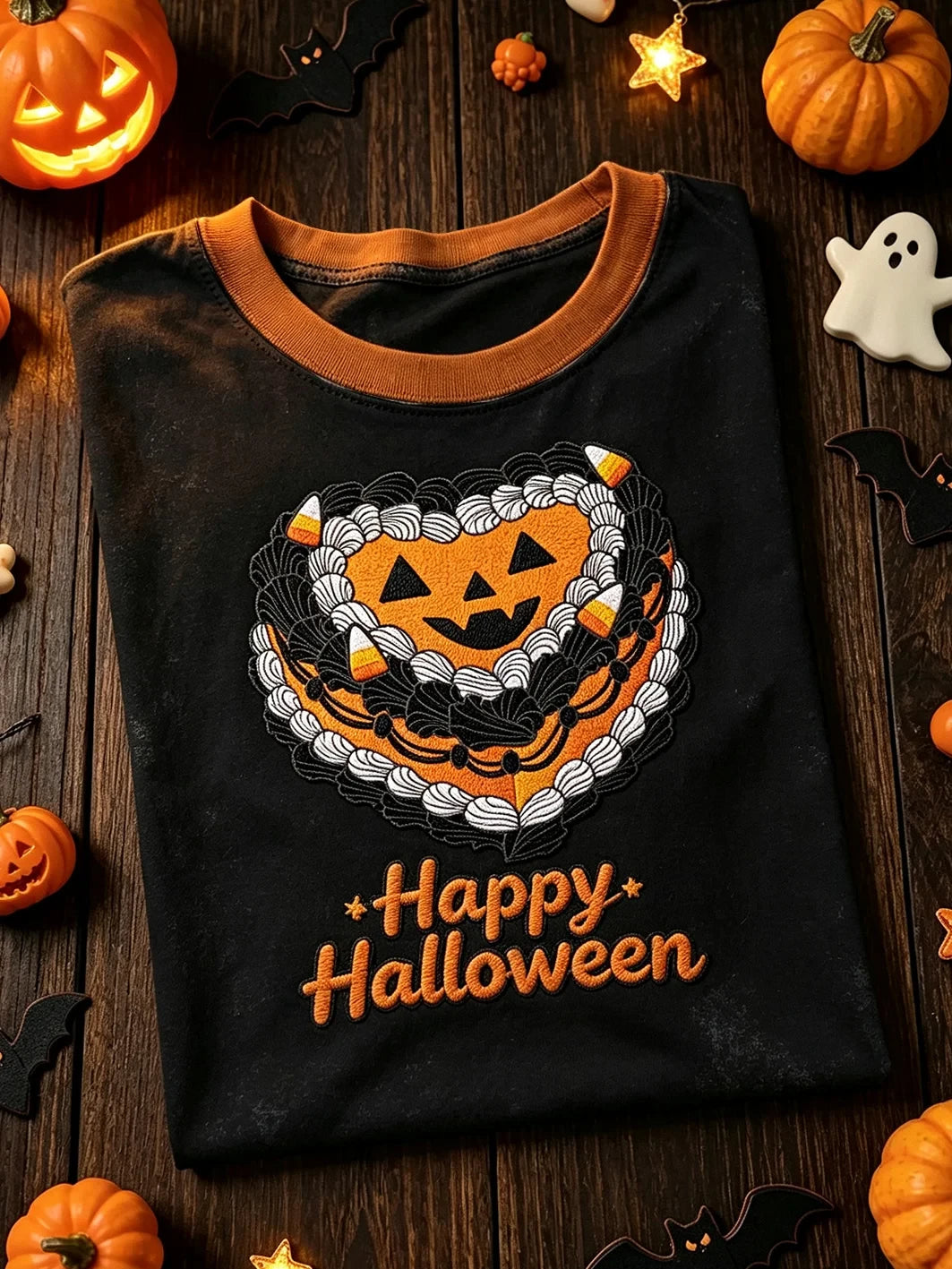Happy Halloween Jack O Lantern Pumpkin Face T-Shirt Halloween Spooky Season Clothing Gift - Merchluma