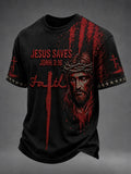 Jesus Saves John 3 16 Faith T-Shirt Christian Faith Shirt Present For Dad - Merchluma