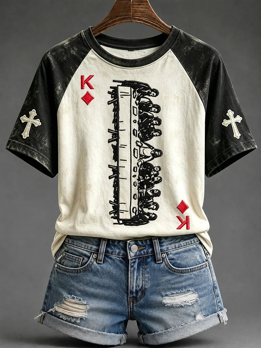 King Of Diamonds Last Supper T-Shirt Religious Christian Merch Gifts For Her - Merchluma