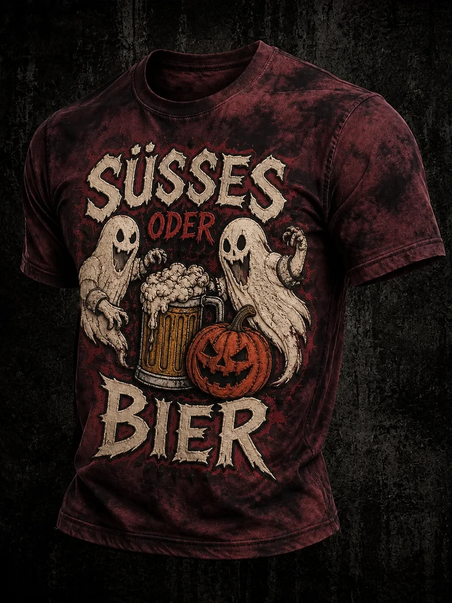 Susses Oder Bier T-Shirt Halloween Ghosts Tee Cute Halloween Outfit Finds - Merchluma
