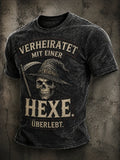Verheiratet Mit Einer Hexe Uberlebt T-Shirt Halloween Spooky Merch Best Halloween Apparel Ideas - Merchluma