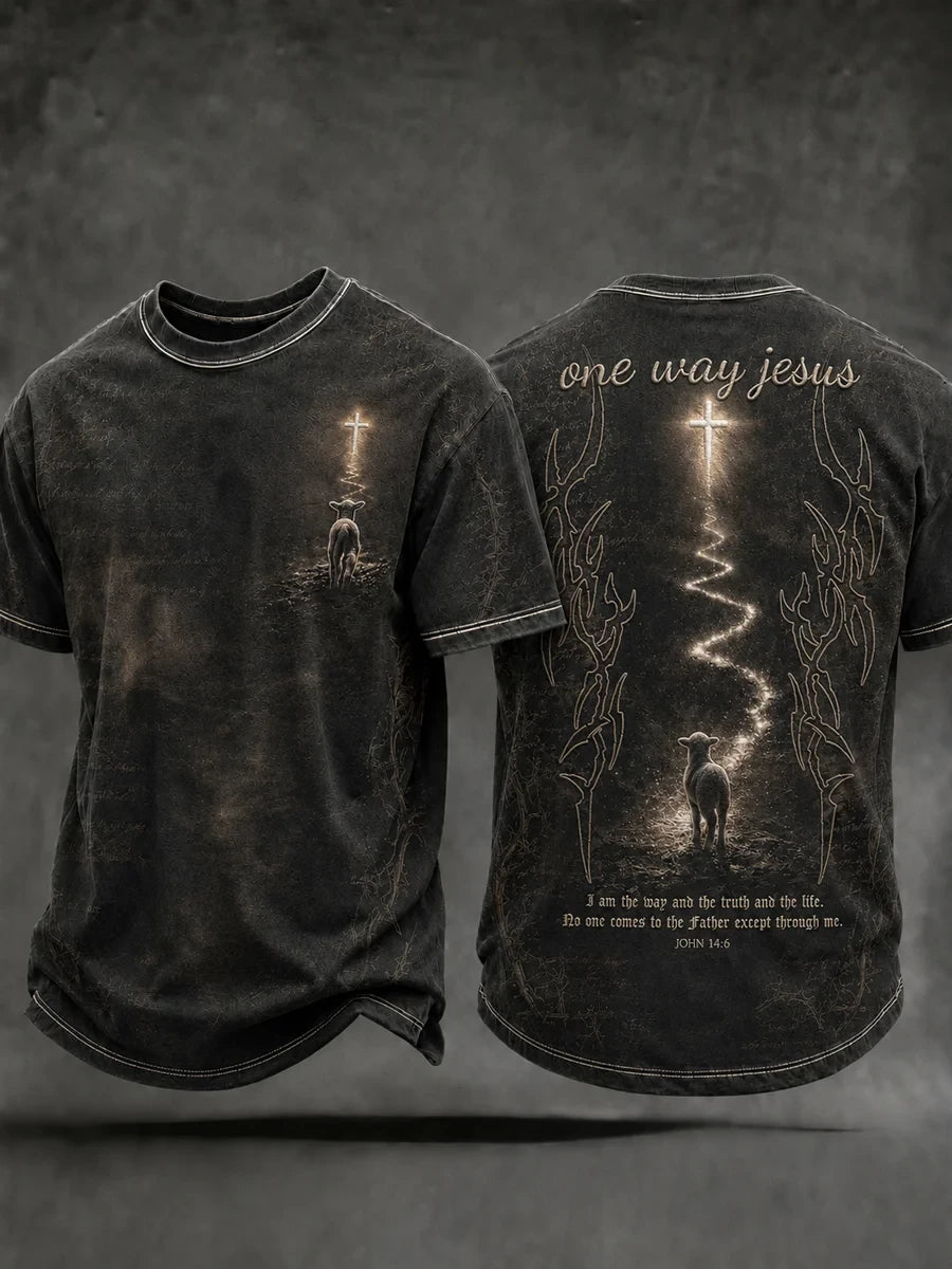 One Way Jesus T-Shirt Christian Faith Shirt Unique Gifts Ideas For Him - Merchluma